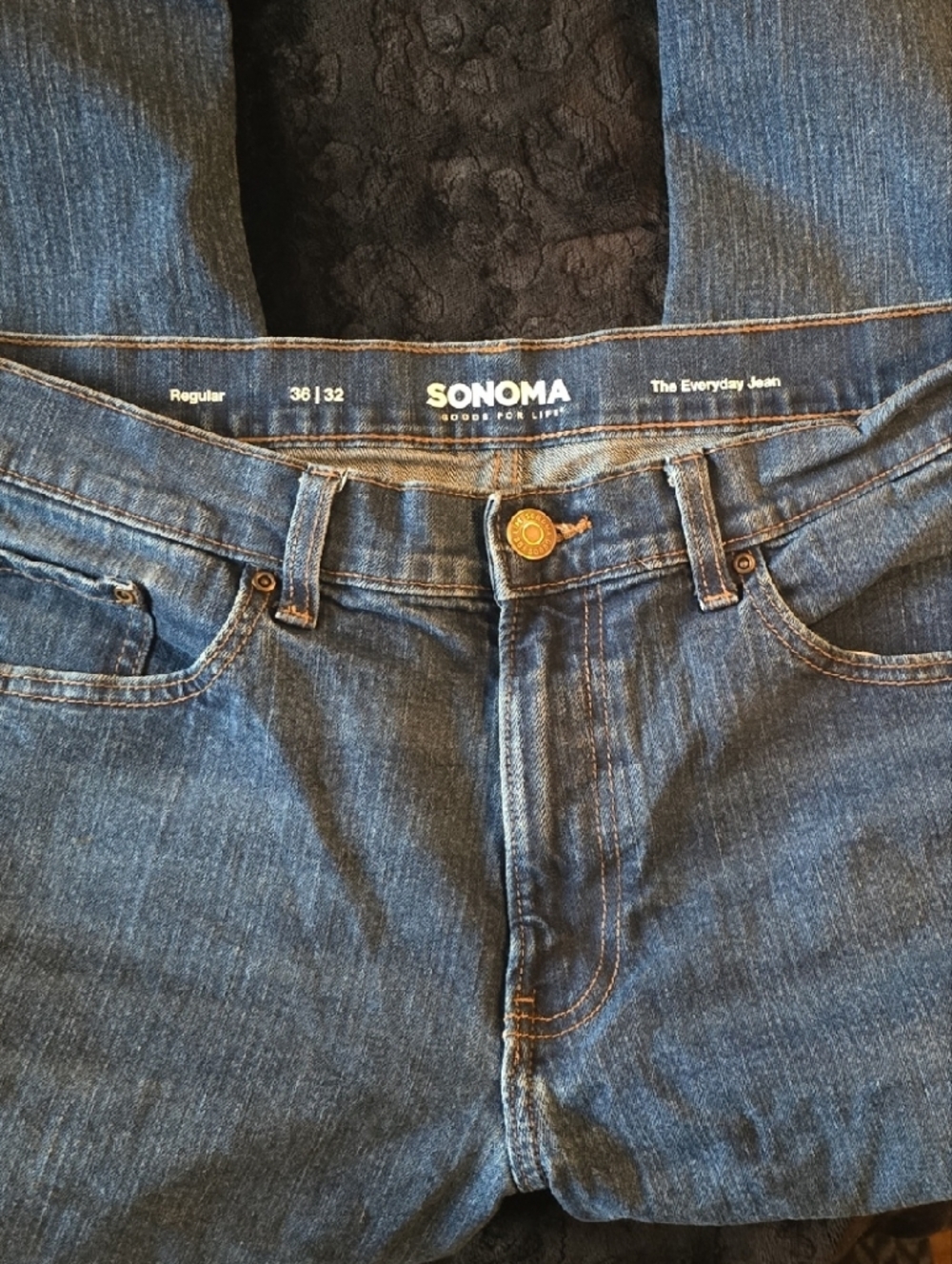 Sonoma Dark Blue Straight-Leg Denim Jeans 36x32